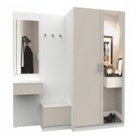 Набор мебели для прихожей "Марсель-163" МР 01-163 В2160 Ш2000 Г580 (ЛДСП Кашемир) Набор мебели для прихожей "Марсель-163" МР 01-163 В2160 Ш2000 Г580 (ЛДСП Кашемир)